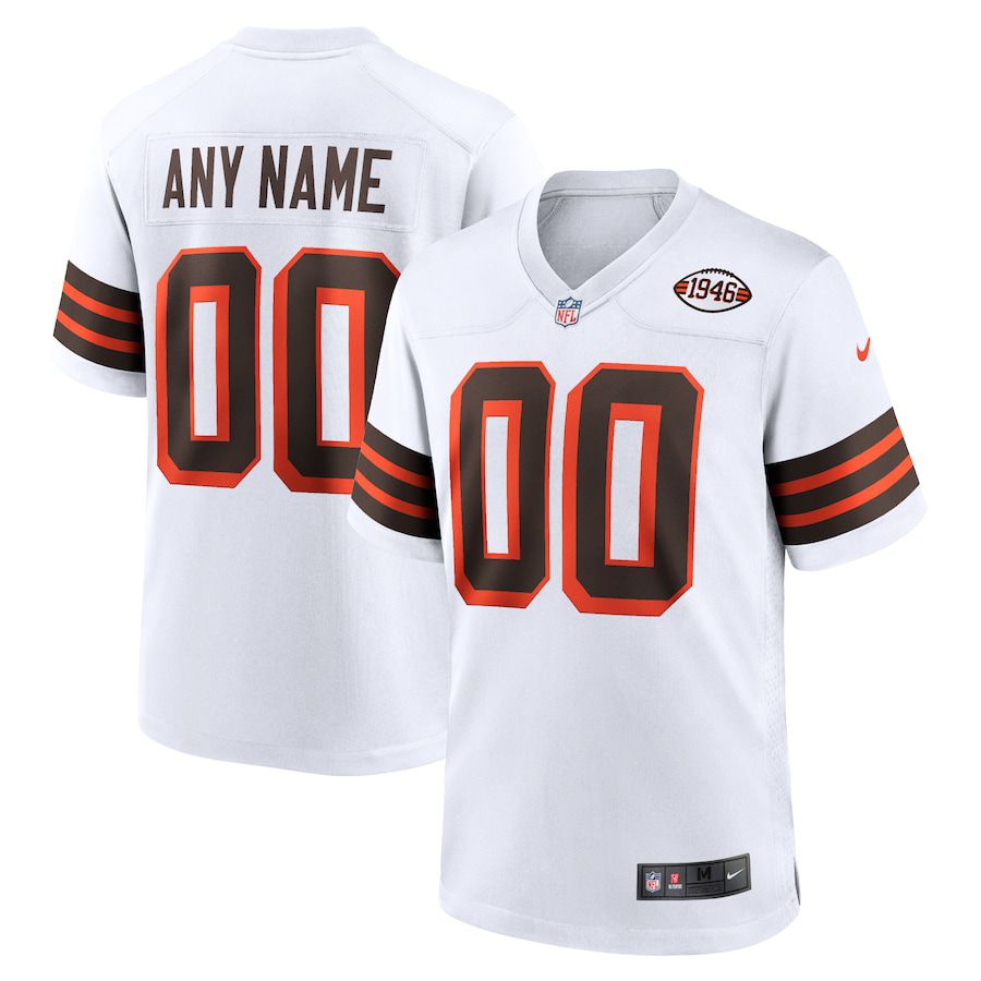 Cheap Men Cleveland Browns Nike White 1946 Collection Alternate Custom NFL Jersey
